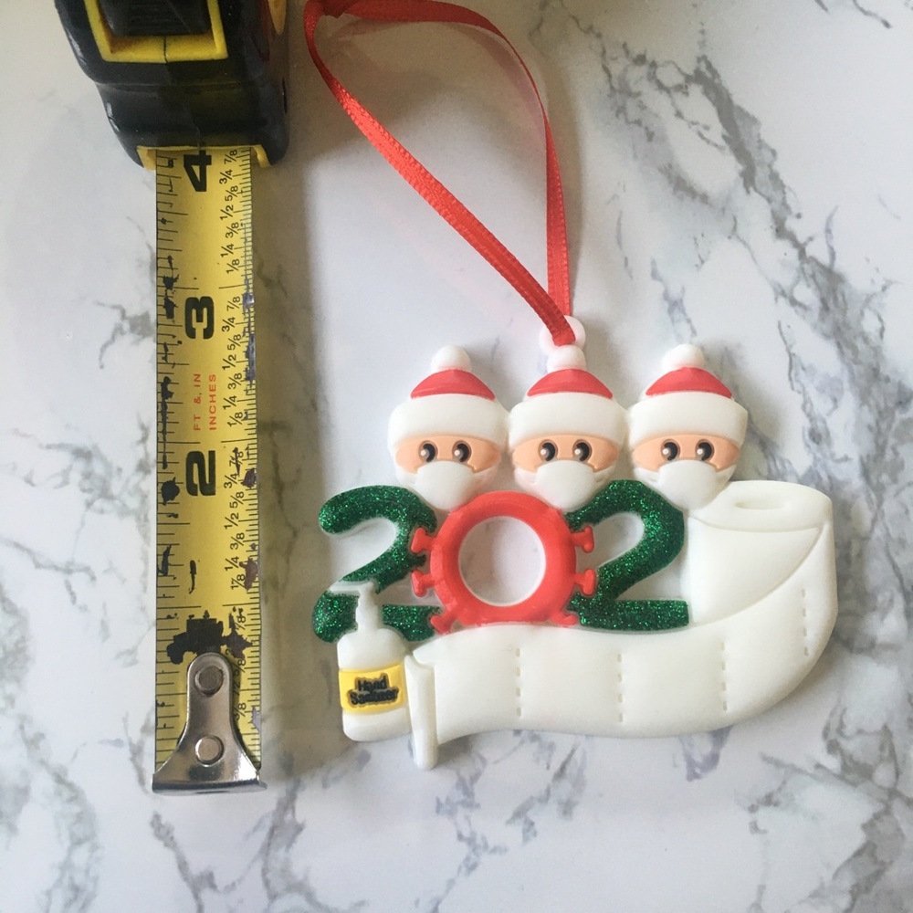 Family of 3 2020 Coronavirus Quarantine Ornament - Picture 6 of 7